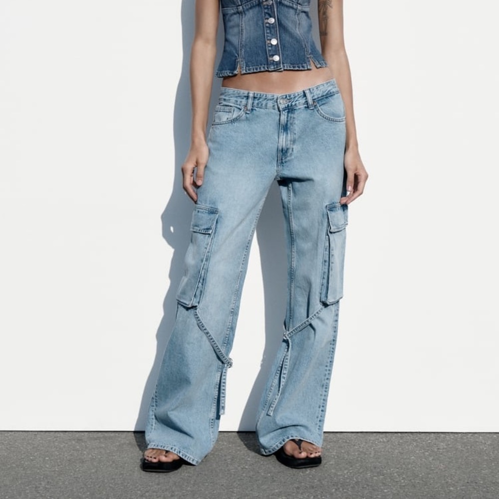 Viral Zara Cargo Jeans, NWT, SZ 0